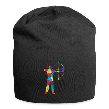 Low Poly Bogenjäger Poly Bogenjagd - Jersey-Beanie - Schwarz - Vorne