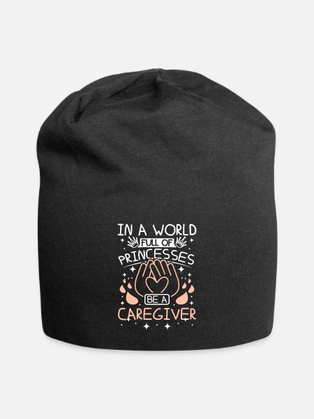 Welt voller Prinzessinnen sei eine Pflegekraft - Jersey-Beanie - Schwarz