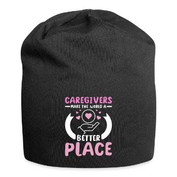 Les aidants naturels rendent le monde meilleur - Bonnet en jersey - noir - Devant