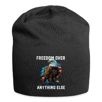 Freedom Over Anything Else Patriotism 4th Of July - Jersey Beanie - black - Front