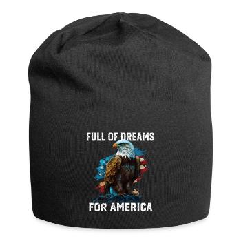 Full Of Dreams For America 4th of July Patriotic - Jersey Beanie - black - Front