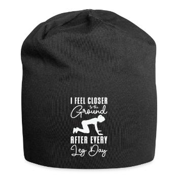 Muskelkater Gewichtheber Bein Tag Fitness Workout - Jersey-Beanie - Schwarz - Vorne