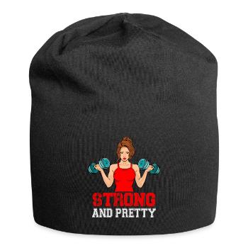 strong and pretty - Jersey Beanie - black - Front