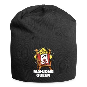 Drôle de dessin animé Mahjong Queen - Bonnet en jersey - noir - Devant