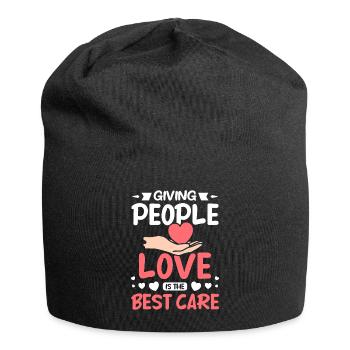 Giving people love is the best care - Jersey Beanie - black - Front