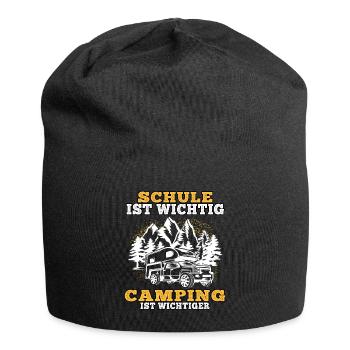 camping ist wichtiger campen Wohnwagen Urlaub - Jersey-Beanie - Schwarz - Vorne