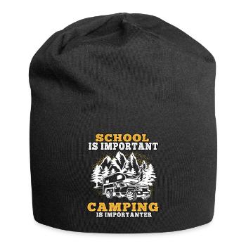 camping ist wichtiger campen Wohnwagen Urlaub - Jersey-Beanie - Schwarz - Vorne