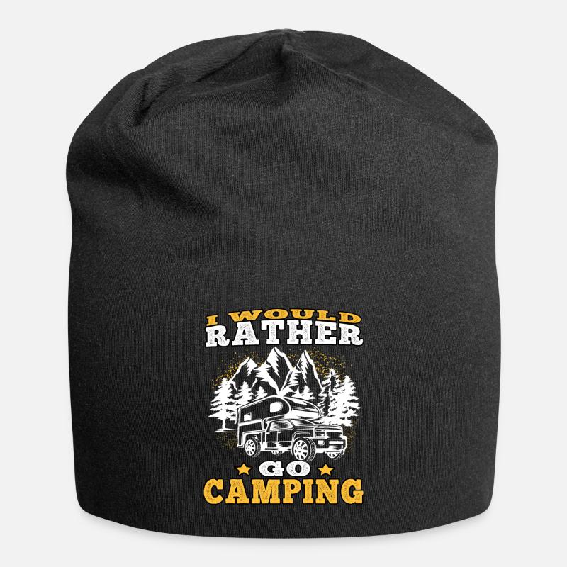 Le camping préfère les vacances en caravane - Bonnet en jersey - noir