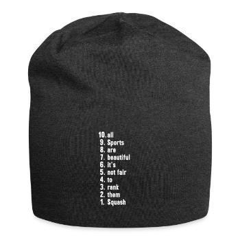 Funny Sports Quotes Squash Lover Gift - Jersey Beanie - charcoal grey - Front