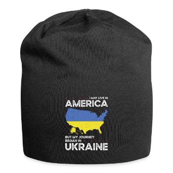 Born Ukrainian Ukraine American USA Citizenship - Jersey Beanie - black - Front