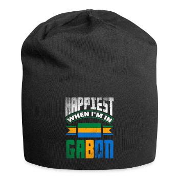 Gabonese Gabon Gabonese Flag Happiest When Im In - Jersey Beanie - black - Front