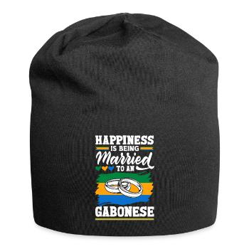 Gabonese Gabon Flag Happiness Is Being Married To - Jersey Beanie - black - Front