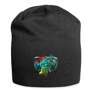 Splash Art Elefanten kopf - Jersey-Beanie - Schwarz - Vorne