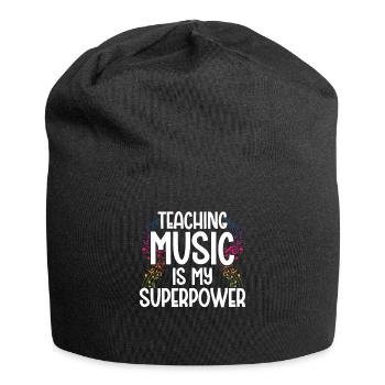 Teaching Music is my Superpower - Jersey-Beanie - Schwarz - Vorne