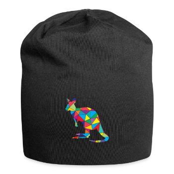 Low Poly Kangaroo Geometry Kangaroo - Jersey Beanie - black - Front