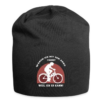 Warum ich mit dem Akku Fahre weil ich es kann - Jersey-Beanie - Schwarz - Vorne