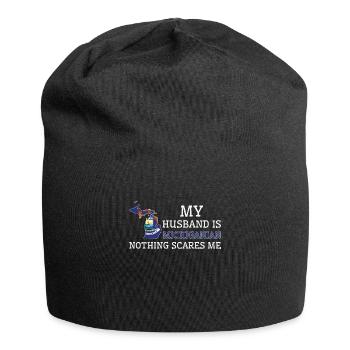 Rien ne me fait peur mari du Michigan - Bonnet en jersey - noir - Devant