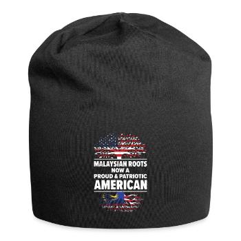 Geboren malaysisch Malaysia amerikanisch USA - Jersey-Beanie - Schwarz - Vorne