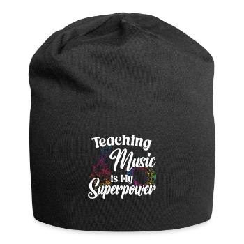 Teaching Music is my Superpower - Jersey-Beanie - Schwarz - Vorne
