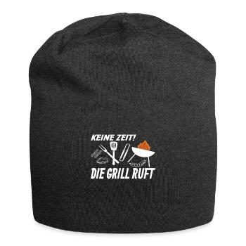 Grillen und Camper Geschenkidee - Jersey-Beanie - Anthrazit - Vorne
