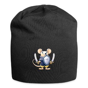 Mignon souris Kawaii Sword Shield Knight - Bonnet en jersey - noir - Devant