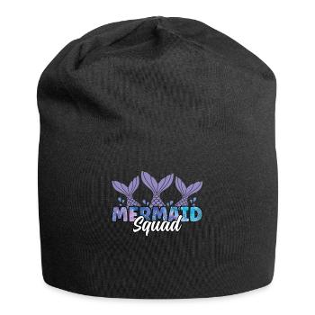 Mermaid Squad Familie Niedliche passende Meerjungfrau - Jersey-Beanie - Schwarz - Vorne