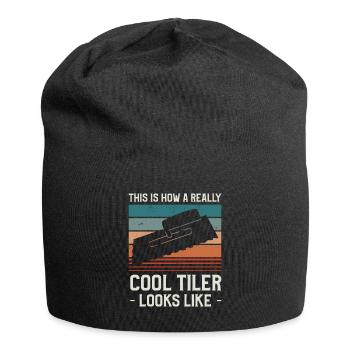 So sieht ein wirklich cooler Fliesenleger aus wie das Fliesenlegen - Jersey-Beanie - Schwarz - Vorne