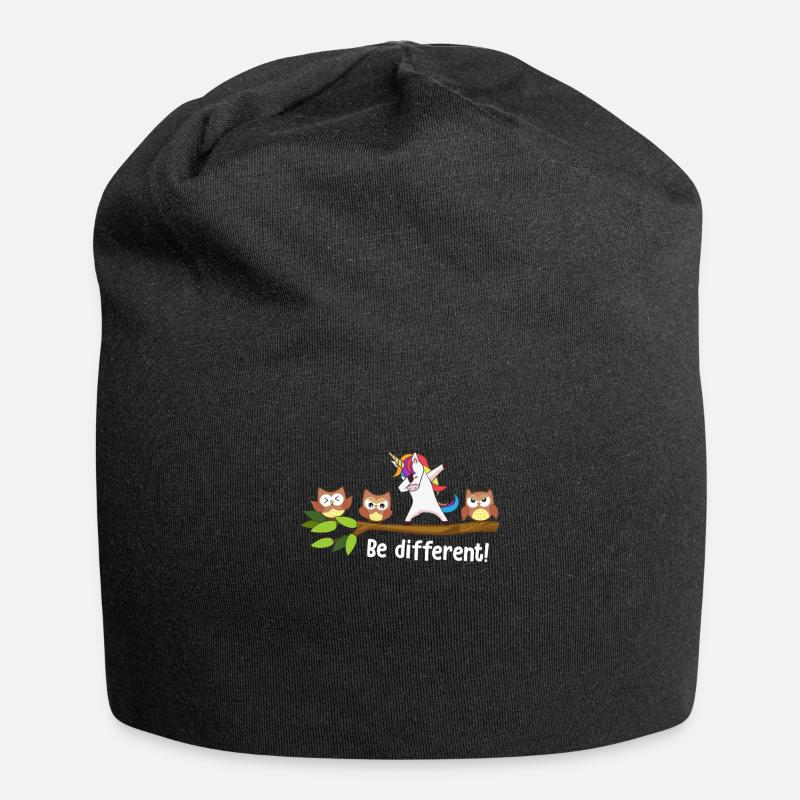 Be Different Dabbing Einhorn - Jersey-Beanie - Schwarz