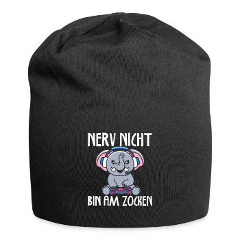 Nerv nicht bin am zocken Gamer Elefant - Jersey-Beanie - Schwarz - Vorne