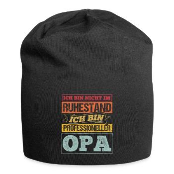 Opa Oma Rentner Ruhestand Rente Spruch Offiziell R - Jersey-Beanie - Schwarz - Vorne
