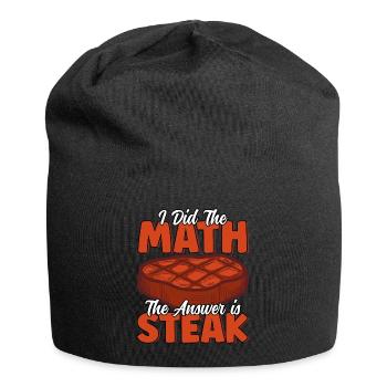 Die Antwort ist Steak Funny Steak Lover Joke Feinschmecker - Jersey-Beanie - Schwarz - Vorne