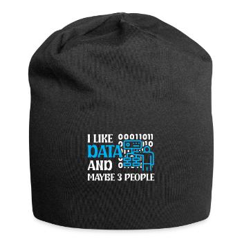 I like Data and maybe 3 People - Jersey Beanie - black - Front