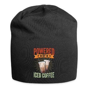 Vintage Powered By Iced Coffee Caffeine Lover Ice - Jersey Beanie - black - Front