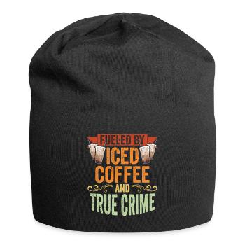 Vintage Fueled By Iced Coffee And True Crime Iced - Jersey-Beanie - Schwarz - Vorne