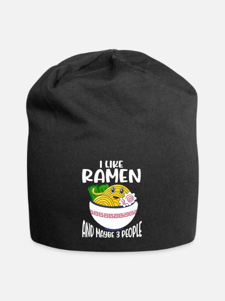 Ramen Nudelsuppe Japanische Kawaii Geschenk Ramen - Jersey-Beanie - Schwarz