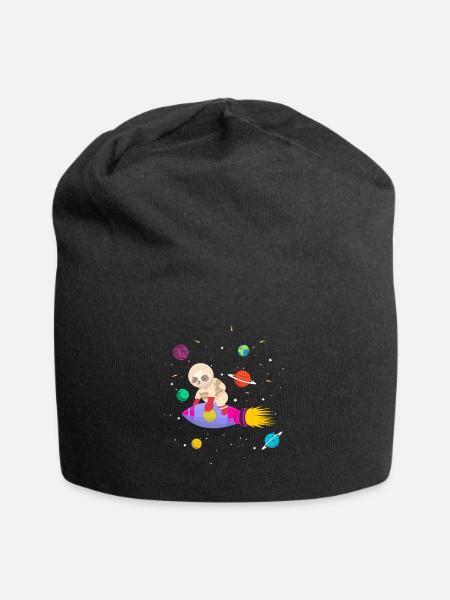 Zukünftiger Astronaut Pandabär - Jersey-Beanie - Schwarz