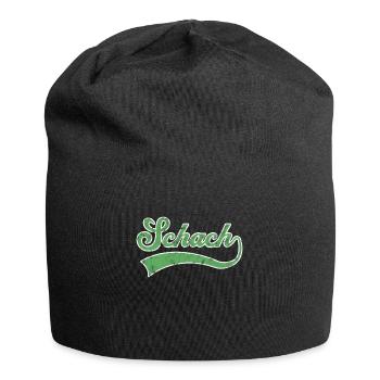 Schach Schriftzug - Jersey-Beanie - Schwarz - Vorne