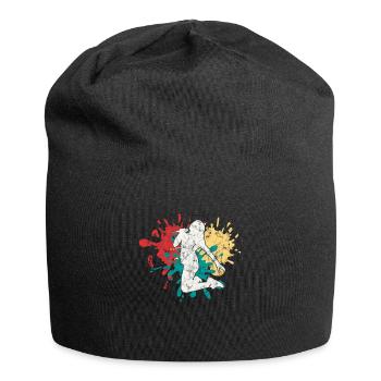 Silhouette de chanteuse chanteuse - Bonnet en jersey - noir - Devant