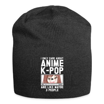 Anime & K-Pop Music Kpop Japanese Manga Otaku - Jersey-Beanie - Anthrazit - Vorne