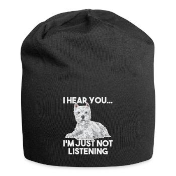 West Highland White Terrier Westie - Bonnet en jersey - noir - Devant
