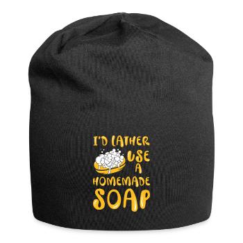Savonnier Savon Fabriqué maison Chaudière à savon - Bonnet en jersey - noir - Devant