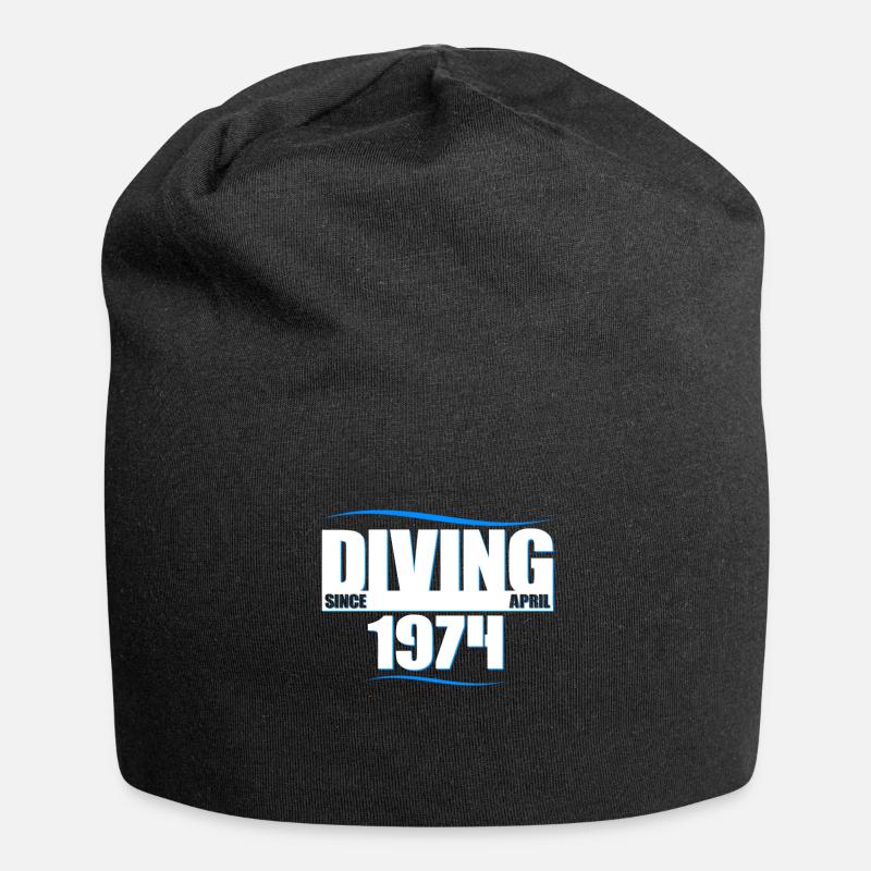 Taucher Geburtstag - Diving since April 1974 - Jersey-Beanie - Schwarz