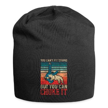 Vous ne pouvez pas réparer stupide mais vous pouvez l’étouffer Jiu Jitsu - Bonnet en jersey - noir - Devant