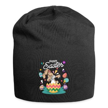 Frohe Ostern - Osterhase Dab Tanz - Jersey-Beanie - Schwarz - Vorne
