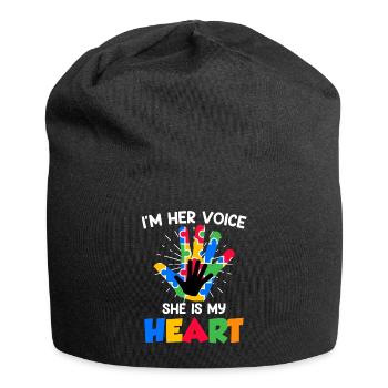 Autistic solidarity for autistic children - Jersey Beanie - black - Front