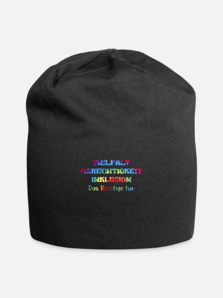 Autisten Spruch Das Richtige tun Bewusstsein - Jersey-Beanie - Schwarz