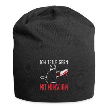 Ich Teile Gerne MitMenschen Katze Motorsäge - Jersey-Beanie - Schwarz - Vorne
