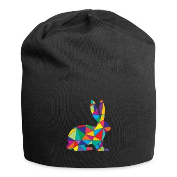 Low Poly Rabbit Géométrie Polygone Lapin - Bonnet en jersey - noir - Devant