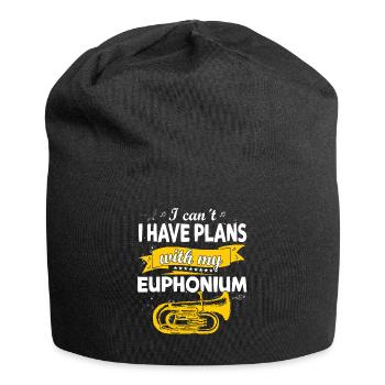 Funny Brass Horn Marching Band Euphonium - Jersey Beanie - black - Front