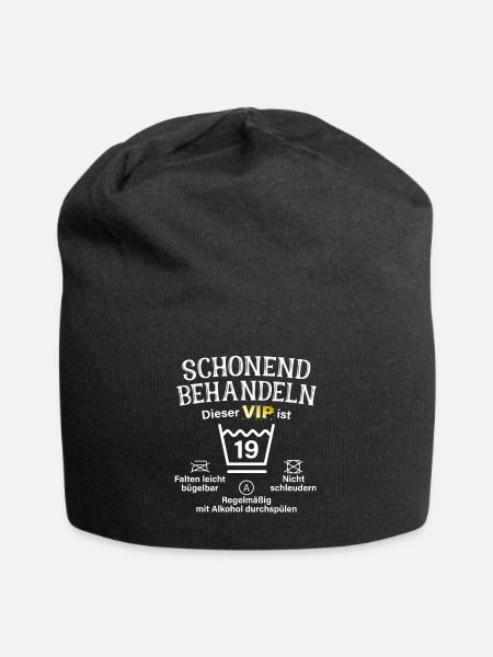 19. Geburtstag Schonend Behandeln 19 VIP ist 19 - Jersey-Beanie - Schwarz